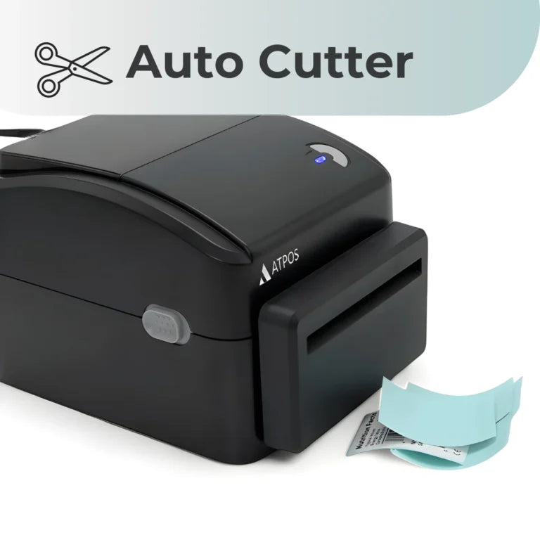 ATPOS AT-490B 4 Inch High-Speed Thermal Receipt / Label Printer with Auto Cutter, USB+LAN Interface