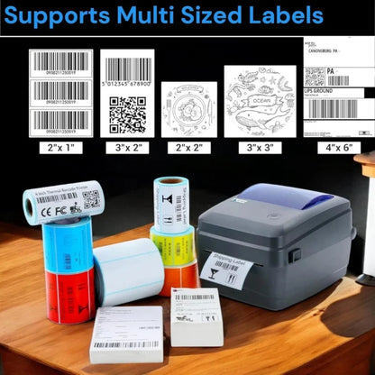 Atpos HQ450L 4 Inch (108mm) Thermal Barcode Shipping Label Sticker Printer | USB+Bluetooth Interface