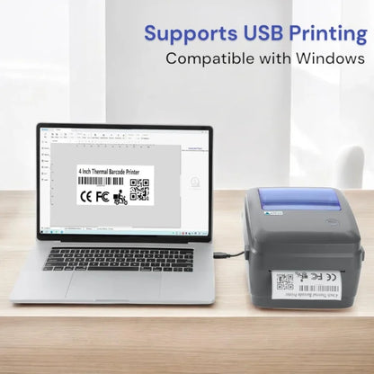Atpos HQ450L 4 Inch (108mm) Thermal Barcode Shipping Label Sticker Printer | USB+Bluetooth Interface