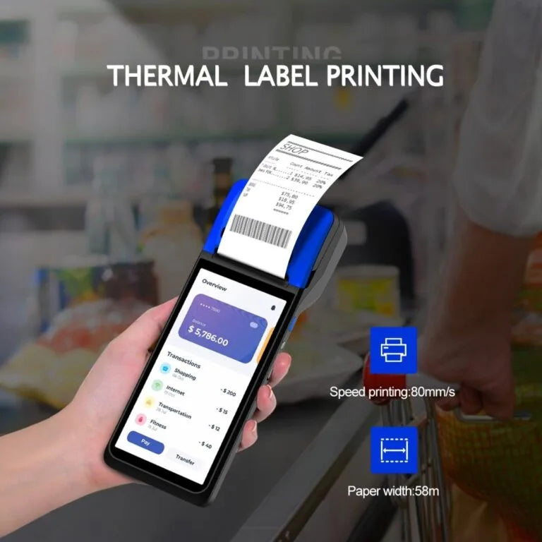 ATPOS 1008 Android Mobile POS with Receipt + Label Printer | 5.99″ 3GB RAM | 4G LTE